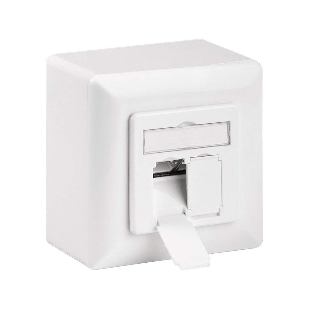 Goobay 68572 CAT 6a Universal Wall Plate with On-Wall Mounting Frame, White