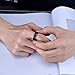 King Will Classic 8mm Tungsten Carbide Ring Black Brushed Two Grooved Center Mens Wedding Band