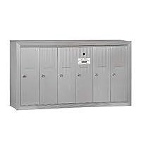 Salsbury Industries 3506ASU Surface Mounted Vertical Mailbox with 6 Doors and USPS Access, Aluminum