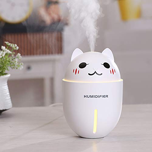Shentesel Cat Ultrasonic Humidifier Cooling Fan LED Light USB Air Refresher Diffuser - Pink - Thumbnail 5