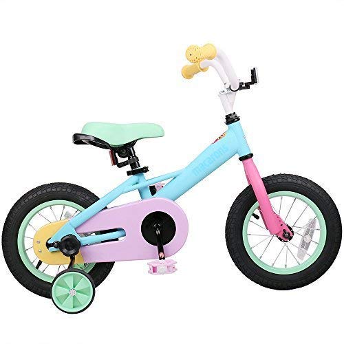 JOYSTAR Macaron 12 Inch Kids Bike for 2 3 4 Years Girls, Child Bicycle with Training Wheels & Coaster Brake for 2-4 Years Kids, 85% Assembled (12 inch)