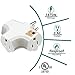3-Grounded Outlet Adapter, ANKO T-shaped Heavy-Duty Grounded Power Tap; UL Listed - 3 Pack (White)