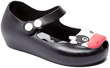 Little Girls Black Cow Face White Snap Closure Mary Jane Flats 5 Toddler