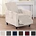 Great Bay Home Velvet Plush Stretch Recliner Slipcover. Velvet Recliner Furniture Protector, Soft Anti-Slip, High Stretch (Recliner, Sand)