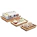 MyGift Natural Bamboo Nesting Small Serving Tray with Handles, Wooden Decorative Trays, Set of 3