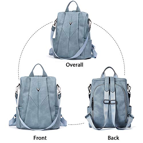 WESTBRONCO Backpack Purse for Women Leather Travel Anti Theft Large