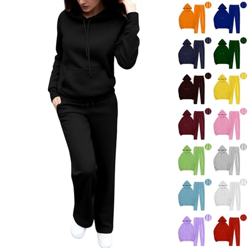 Tracksuit Womens Full Set 2 Piece Co Ord Sets Outfits Casual Jogging Sweat Suits Hoodie and Sweatpants Jogger Set Ladies Gym Activewear Lounge Wear Sets for Women UK