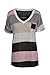 Kumer Women's V-neck Striped Casual Short Sleeve T-shirt Blouse Tees Tops
