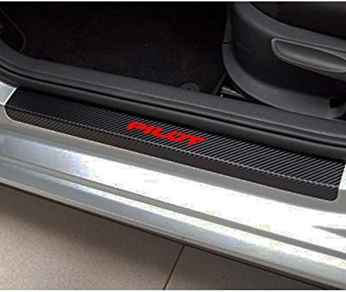 Tuavit car Magnet: for Honda Pilot Car Door Sill Protector Sticker Carbon Fiber Vinyl Sticker 4Pcs