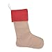 HUAN XUN Set of 3 Pieces Burlap Christmas Stockings Decoration for DIY