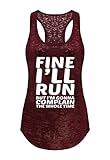 Tough Cookie's Women's Fine I'll Run Burnout Tank Top (Large - LF, Maroon)