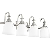 Quorum 5011-4-65 Transitional Four Light Vanity from Richmond Collection in Pewter, Nickel, Silver Finish,