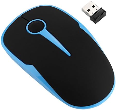 VyFky 1600DPI 2.4G Slim Wireless Mouse with Nano Receiver,Ortable Mobile Optical Mice for Notebook, PC, Laptop, Computer, MacBook (Black and Blue)