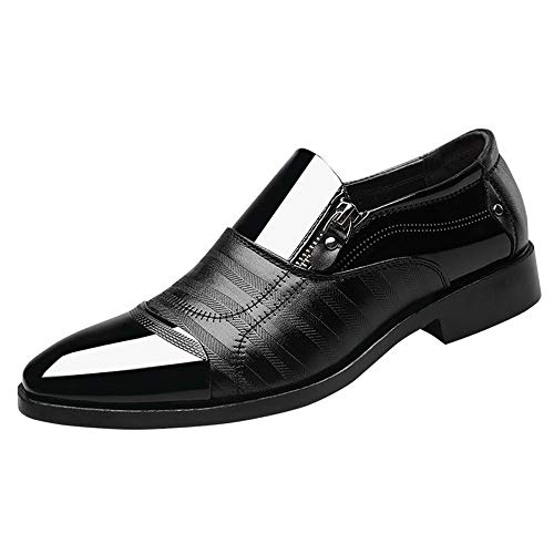 Boomboom Fashionable Pointed Head Business Dress Shoes Men Formal Shoes(Black,US 11)