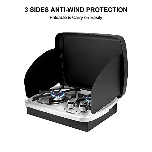 RV Stove Propane, Camplux Stainless Steel RV Cooktop Stove, BuiltIn 2 Burner Propane RV Stove