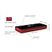 16000 mAh Portable Charger EC Technology External Battery 3 USB Ports Power Bank High Capacity External Battery Pack with AUTO IC for iPhone, iPad, Samsung Galaxy and other Smartphones - Black & Red