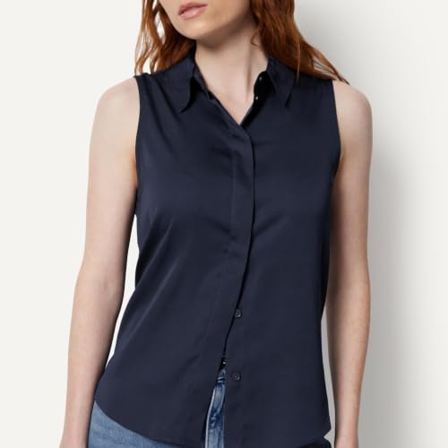 Amazon Essentials Women's Regular Fit Sleeveless Button Down Blouse