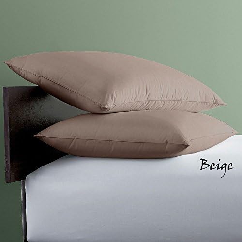 American Sheets 450-Thread-Count Soft and Deluxe Restful Sleep 2 PCs (Two Pieces) Egyptian Cotton Pillow Cases Euro Size 26" x 26"(Inches) Beige Solid