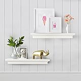 AHDECOR White Floating Shelves, Ledge Wall Shelf for Small Display Items with 4