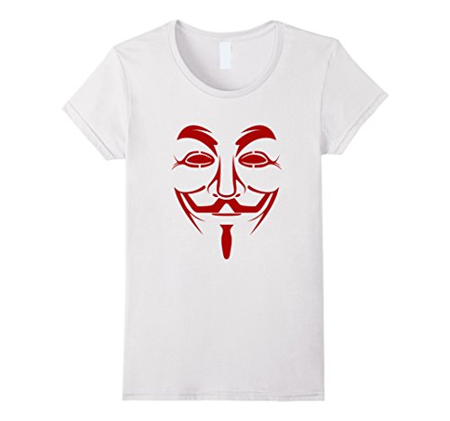 Women's Anonymous Hacker Tshirt Mask  Large White