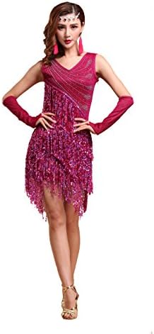 WOLIMAI Latin Dance Dress Womens Black Red Blue Ballroom Latin Tango Rumba Cha Cha Samba Dancing Dress