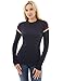 PattyBoutik Women Trim Mock Neck Long Sleeve Sweater (Navy Blue Medium)
