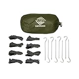 Aqua Quest Safari Tarp Kit - 100% Waterproof Lightweight Bushcraft Camping SIL Tarp - 13x10 Olive Drab Kit