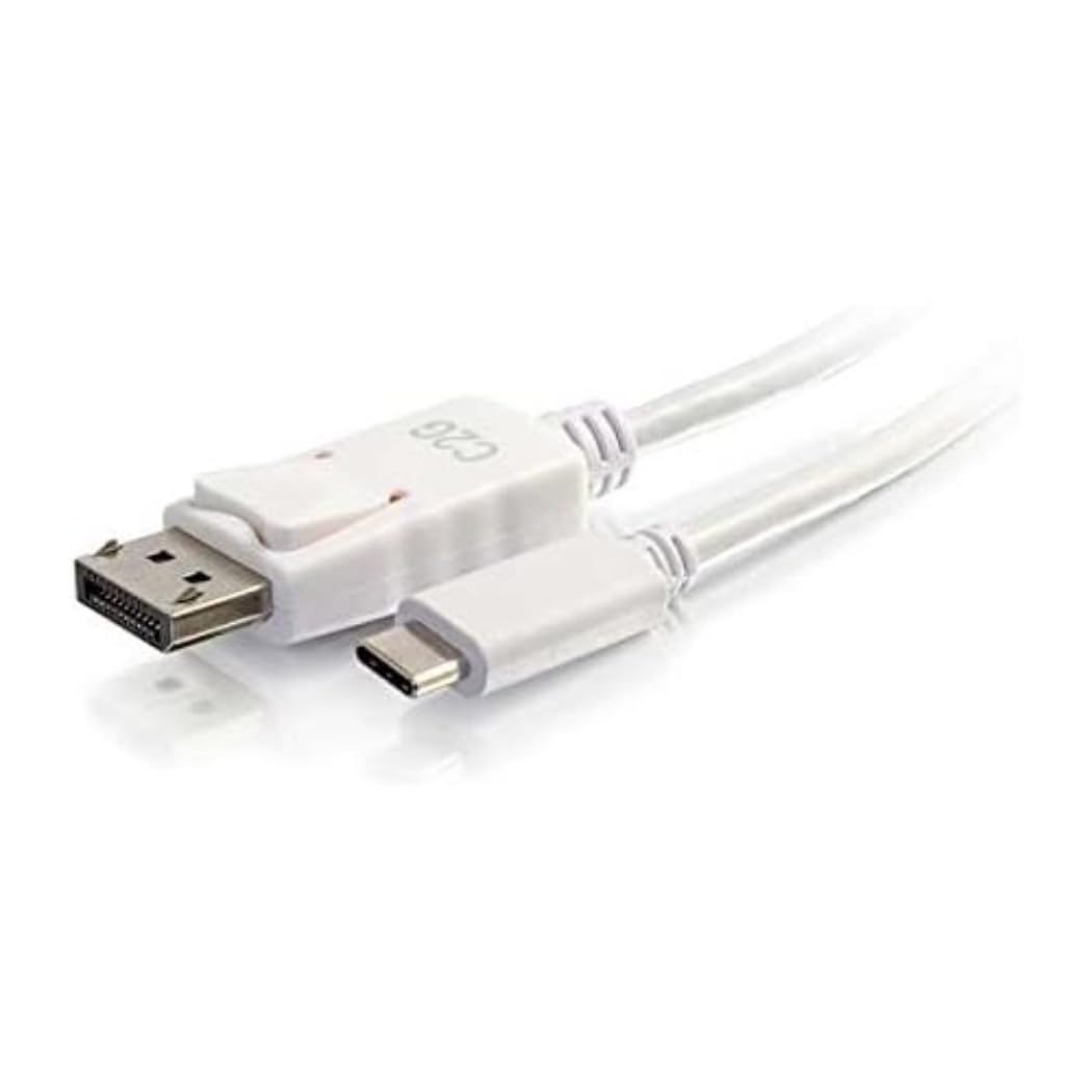 C2G 1.8M (6ft) USB C to DisplayPort Adapter Cable - White - 4K Audio & Video Adapter Suitable for Mac, Windows, Dell, Google, Lenovo and more