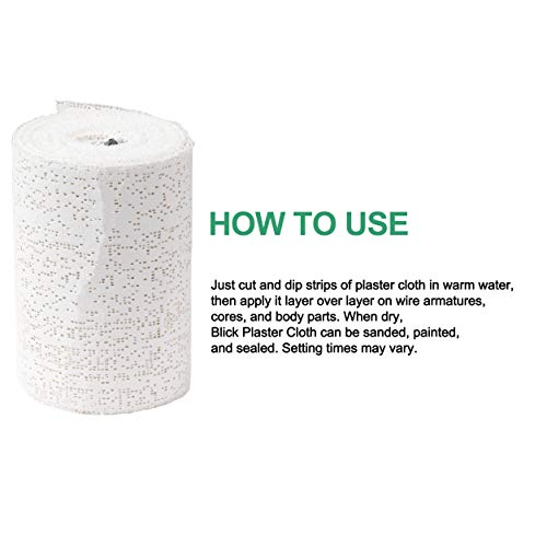 Plaster Gauze Bandage for Hobby Craft, Masks, Scenery, Belly Cast - 4" x 180" (5yd) Gauze Bandage Roll (12 Pack)