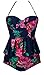 Angerella Women's Floral Print Ruffles Strap Tankini Two Piece Swimsuit