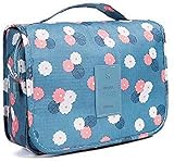 LalaTravel Toiletry Bag Makeup Hanging Travel Organizer, Pouch Set, Cosmetic Dopp Travel Kit TSA for Traveling Men and Women, Waterproof, Blue | Large Fit Many Toiletries