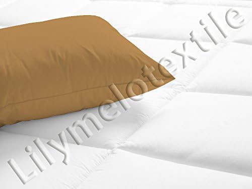 Pillow case covers with concealed hidden zipper - 100% twill Cotton - by Lilymelotextile (20" x 54", Gold)