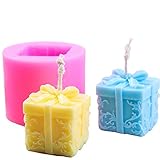 Younar 3D Christmas Candle Mold，DIY Christmas Tree Deer Santa Claus Silicone Molds Candle，Soap，Aromatherapy Stones Making (Color Random)