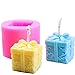 Younar 3D Christmas Candle Mold，DIY Christmas Tree Deer Santa Claus Silicone Molds Candle，Soap，Aromatherapy Stones Making (Color Random)