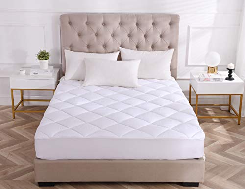 image for KASENTEX Quilted Fitted Mattress Pad and Protector Stretches Up to 18 