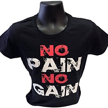 No Pain No Gain Motivation Cotton Fashion T-Shirts (Medium, Black)