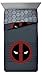 Jay Franco Marvel Deadpool Stripes Full/Queen Comforter, Red