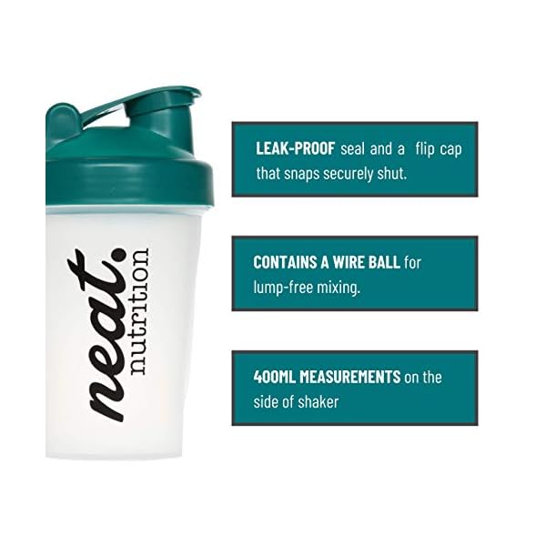 Neat-Nutrition-Protein-Shaker-Bottle-400ml-Sports-Supplements-shakers-for-Mixing-Protein-Shakes Neat Nutrition Protein Shaker Bottle, Easy to Use Shaker Bottle for Protein Shakes and Sports Drinks, 400mL Protein…