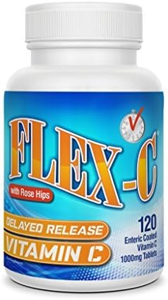 Timed Release Vitamin C Supplement by Flex-C with Rose Hips 1000mg 120 Tablets