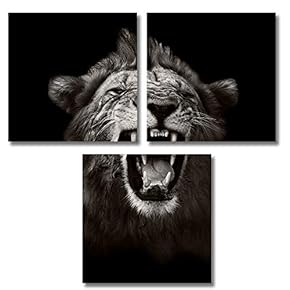 for Living Room Bedroom Home Artwork Animal Paintings x3 Panels