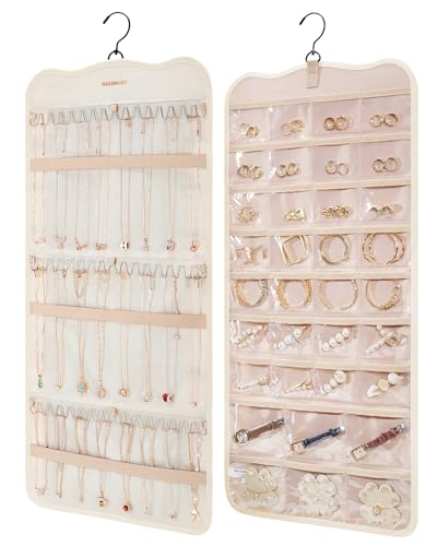 BAGSMART Hanging Jewelry Organizer Beige