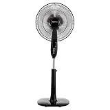 AmazonBasics Oscillating Dual Blade Standing Pedestal Fan with Remote - 16-Inch