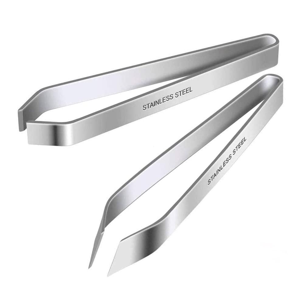 Tang Yuan 2 Pieces Fish Bone Tweezers, Stainless Steel Tweezers, Kitchen Fish Bone Hair Removal Kit, Suitable for Hair Removal, Tweezers