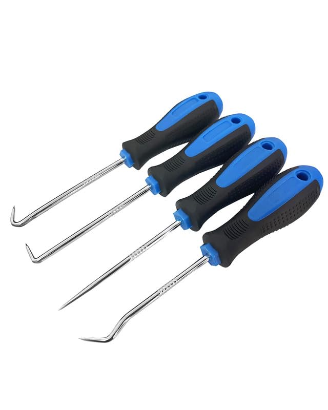 ROTATION Precision Hook and Pick Set for Automotive | 4-Piece Hand Tools (Blue)
