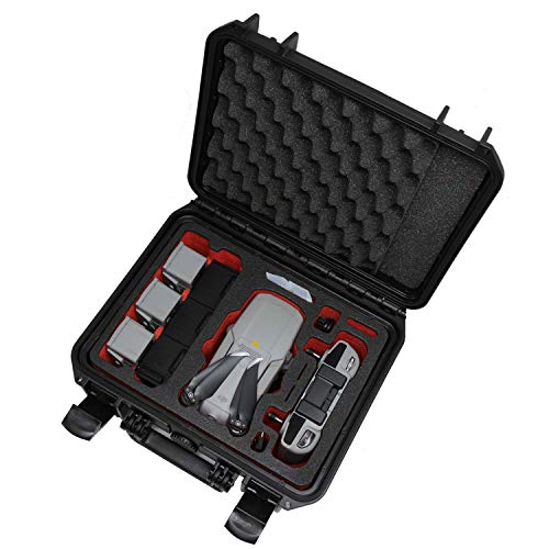 TOMcase-Profi-Koffer-Travel-Edition-fuer-DJI-Mavic-Air-2-Fly-More-Combo-fuer-Standard-oder-Smart-Controller-Akkus-Laden-im-Koffer-wasserdichter-Case-IP67-Made-in-Germany-SchwarzRot-Schwarz
