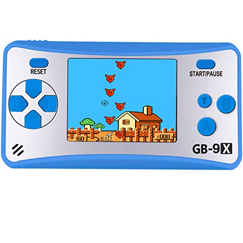 AOKLEE Portable Handheld Game for Kids Adults Preloaded 168 Classic Retro with 2.5'' Color 3.5 MM Headphone Jack and TV Output Display Seniors Handheld Games (Blue)