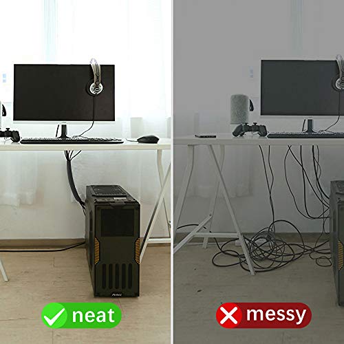Migeec Cable Management Sleeve,4 Packs Cord Organizer & Cable Hider for TV / Computer / Home Entertainment,Black Wire… - Image 4
