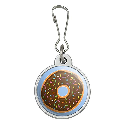 Cute Donut with Sprinkles Chocolate Icing Jacket Handbag Purse Luggage Backpack Zipper Pull Charm