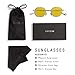 Sunglasses for women RAYSUN Small Metal Frame Asymmetry Temple Unisex Square Oval Non-polarized Sun Glasses
