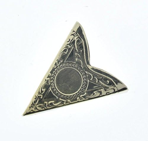 Bright Brass Finish Western Collar Tip with Smooth surface, 33x40mm